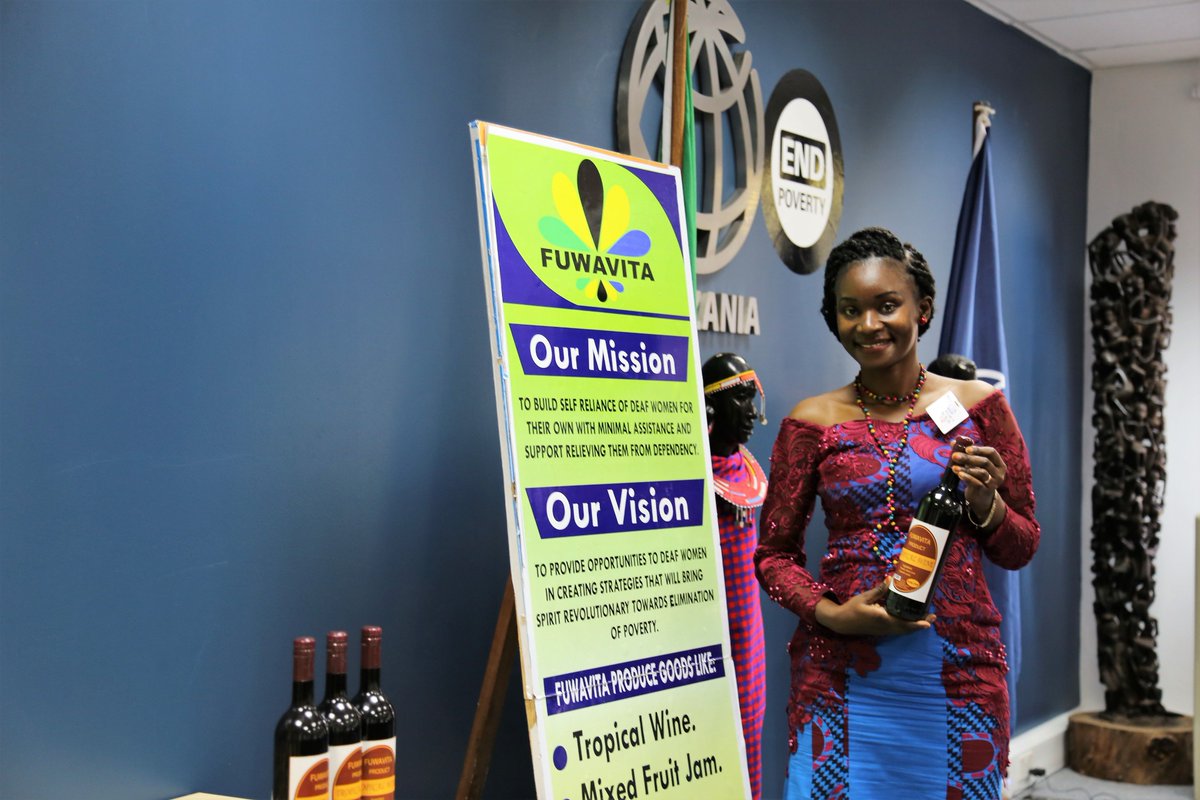 WBGTanzania's tweet photo. #HappeningNow #SocialInclusion: FUWAVITA, one of 2day's participants w products they sell 2 promote self reliance among deaf women #Tanzania https://t.co/mUgMBss1Kr