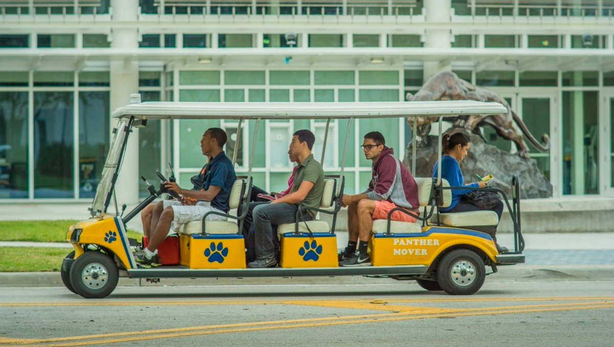 FIUGoGreen's tweet photo. Use our Panther Mover today to save on gas and time while helping reduce FIU's carbon footprint! https://t.co/cXpw5kVrUg