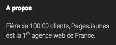 JR3nard's tweet photo. Quand @PagesJaunes annonce avoir « 100 000 clients » et être la 1ère agence de France… #subliminal. #RT si toi aussi tu avais lu 100 000 ;). https://t.co/XMi9w2u1p7