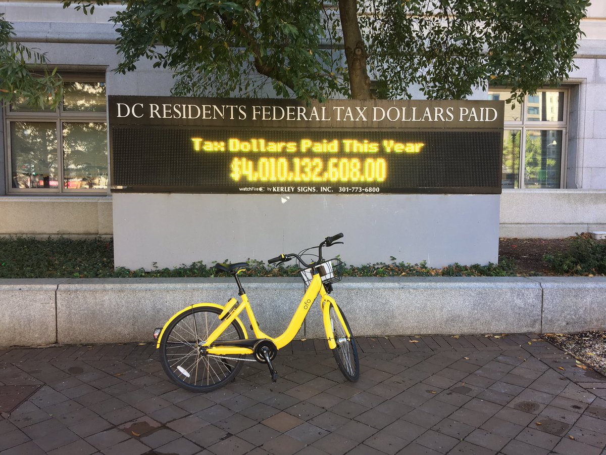 maustermuhle's tweet photo. Taxation without representation, but plenty of dockless bikeshares. https://t.co/Ak2IUCJSJ2