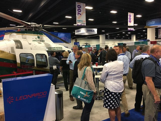 LDO_Helicopters's tweet photo. #EMS flight crews, pilots get a glimpse of @LifeFlightMaine’s #AW109SP at #AMTC2017 #Leonardo https://t.co/9PnHxuw4vT