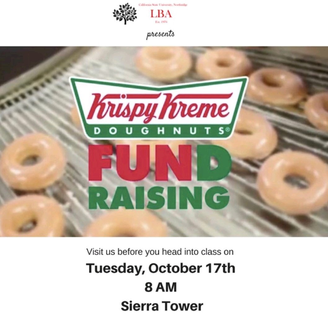 csun_lba's tweet photo. Visit us before your first class. We will be at Sierra Tower at 8am. #fundraising #csunlba #donuts https://t.co/22ClqpHo8k