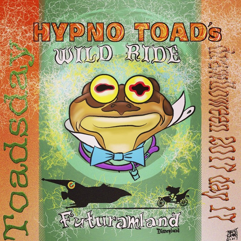 brebro's tweet photo. Day 17 of #Drawlloween2017 i #TOADSday so here's a mashup of #Futurama and #Fantasyland with #hypnotoad and #mrFrog from #windinthewillows https://t.co/yowz9RC7cU