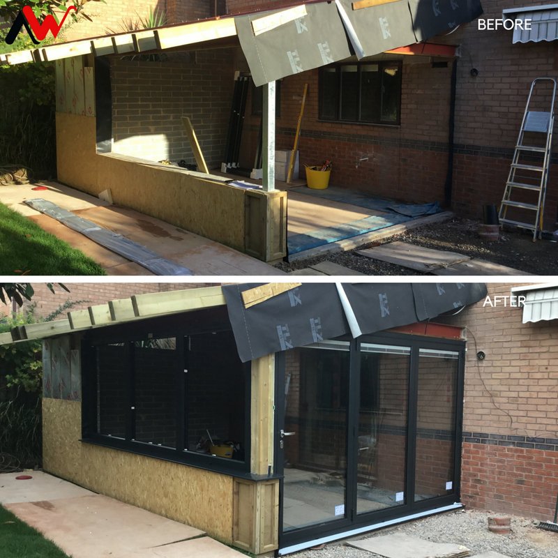 AspectWindows's tweet photo. Quite the transformation....We're looking forward to seeing the extension finished @Originbifolds #aspectinstallations #glazingsolution https://t.co/E7JDcGGOq5