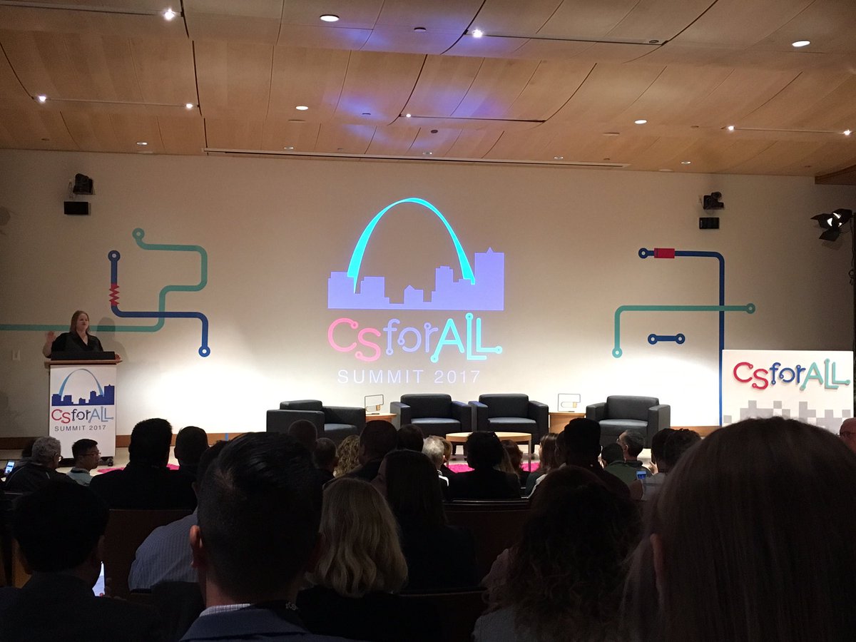 Youndtsmith's tweet photo. "This is our space race" -@ruthef speaking passionately and introducing the #CSforAllSummit https://t.co/OCDD4E9Ahv