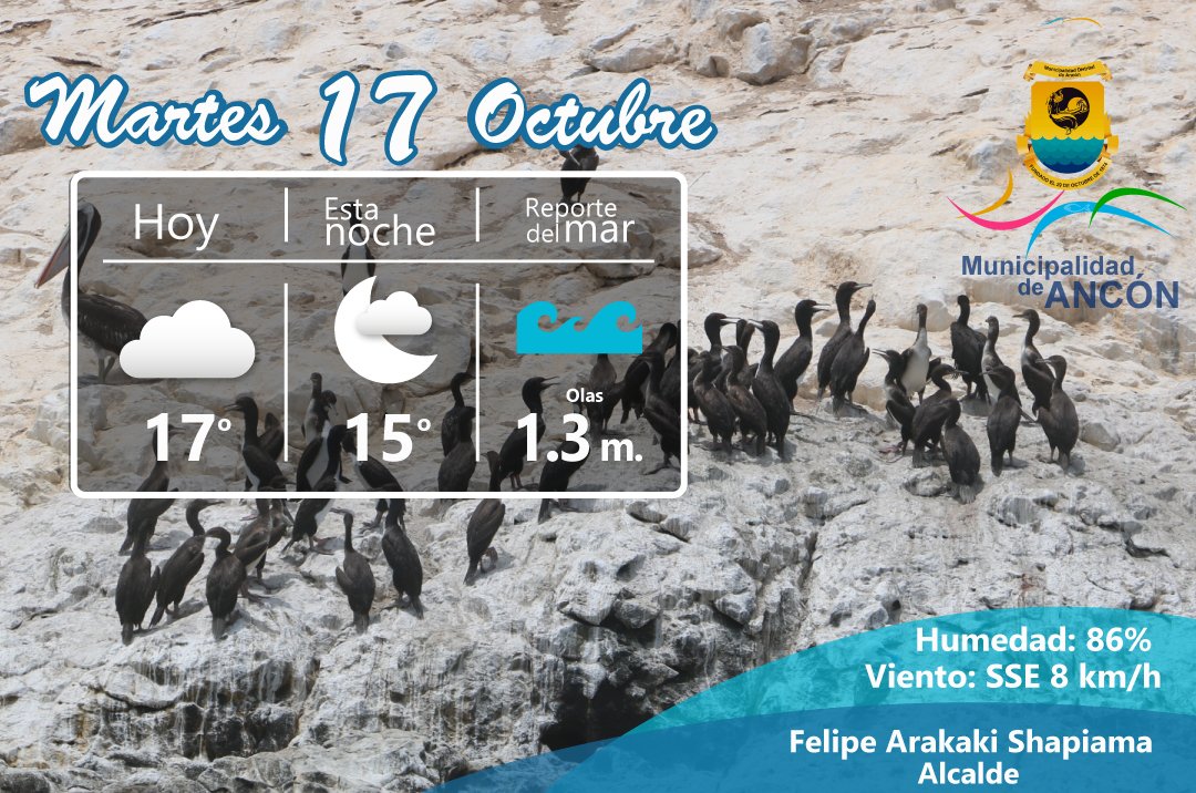 munideancon's tweet photo. #FelizMartes este es el pronóstico del tiempo para hoy. @Senamhiperu #AnconUnDistritoQueRenace https://t.co/IcGKTjJlfL