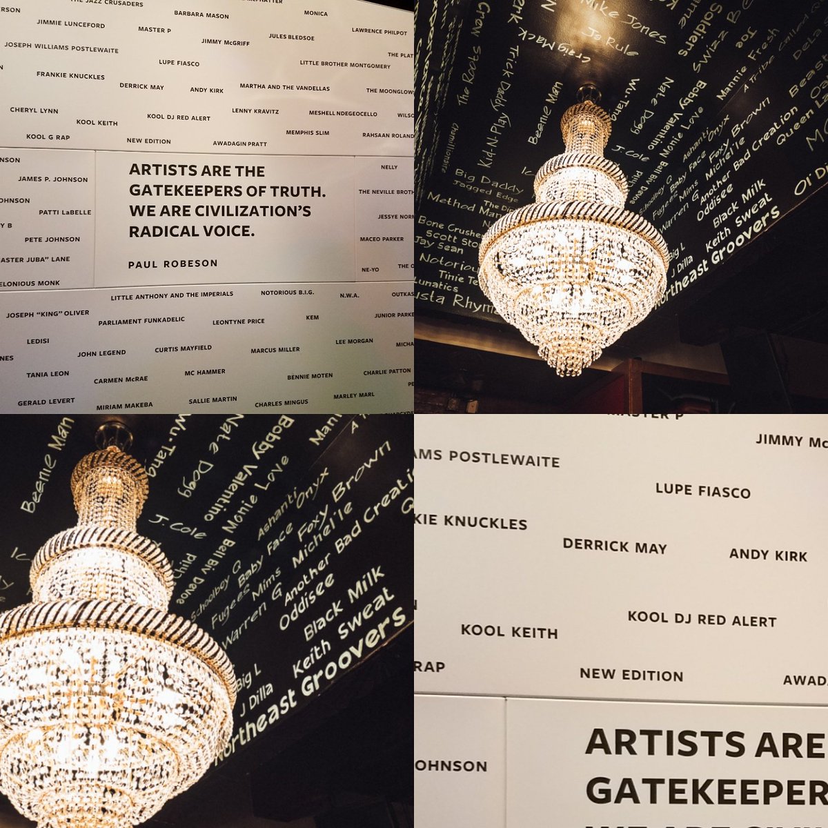 DecadesDC's tweet photo. #decadesdc's Decades of Hip-Hop Floor's ceiling, as compared to one of the many astounding elements at @nmaahc. #HipHopHistory https://t.co/WMGxHVSMOe