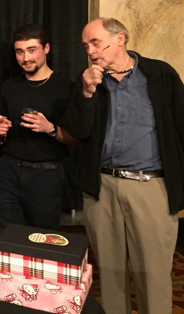 bubssub_tpb's tweet photo. @SarahDunsworth My deepest condolences to you and your family. This is my "Little Julian" meeting your Dad. It was the best night ever, such a kind man. https://t.co/NzXaD0SqLz