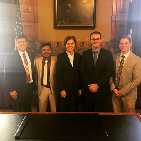 ISUStuGov's tweet photo. We met with @IAGovernor yesterday to discuss the importance of our Regent Universities. Here's to working together to build a stronger IA! https://t.co/WBCjR8VUPR
