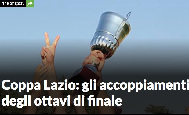 #PrimaCategoria #SecondaCategoria Ecco gli accoppiamenti di #CoppaLazio
goo.gl/Wfa2Fh
