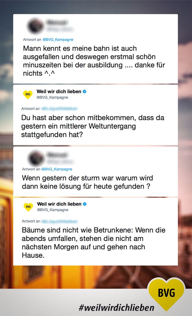 BVG_Kampagne's tweet photo. Am Tag nach dem großen Sturm hieß es: aufräumen. 
Auch auf Twitter. https://t.co/EHrRf9Disc