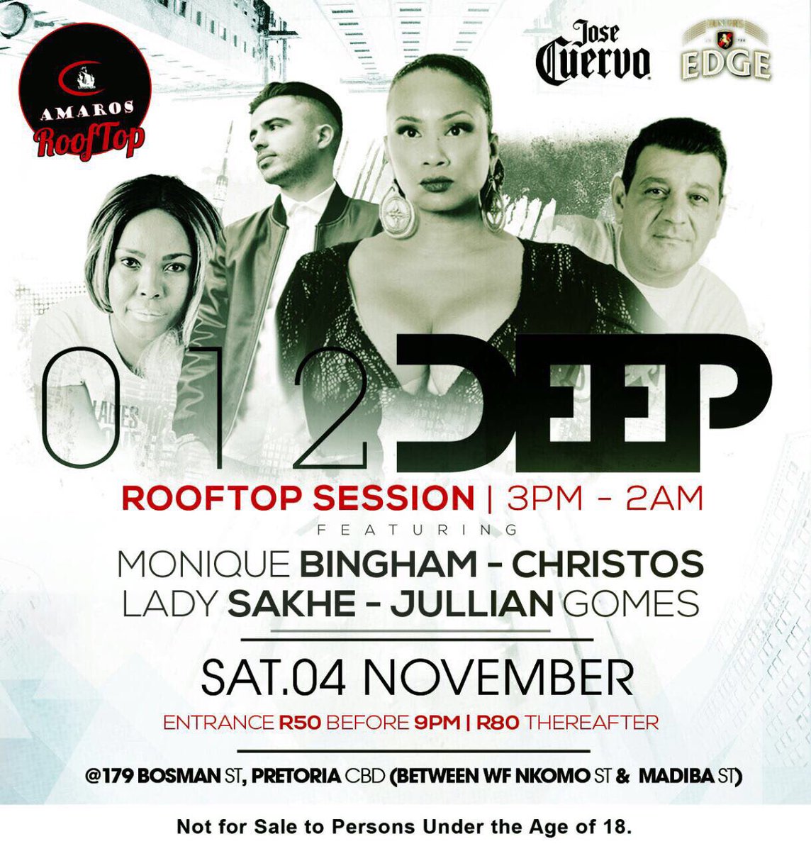 AmarosPTA's tweet image. SAVE THE DATE | 04 NOV &amp;gt;&amp;gt; 

012 DEEP | Rooftop Session 
@moniquebingham @djchristossa @JULLiAN_GOMES @LadySakhe 

Let's meet @ de 🔝 😉