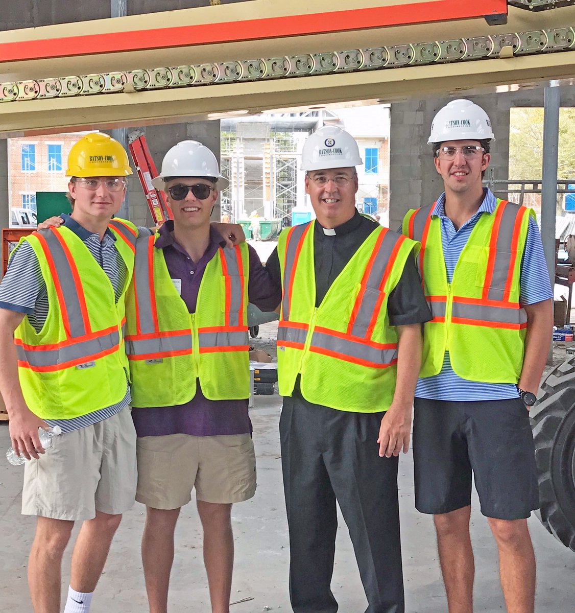 Young alums Ryan Cox '17, Michael Mathews '15, &amp; Chad Holtz '15 dropped by Jesuit for Homecoming on Fri &amp; toured the new construction. #AMDG