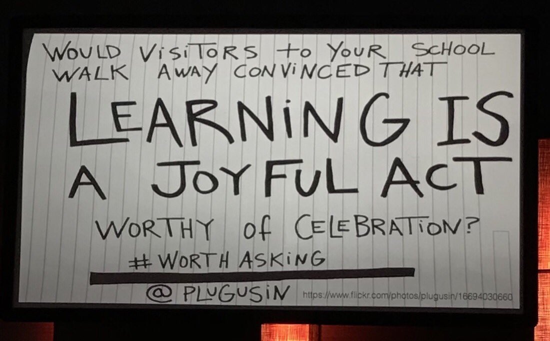 This is a great test of a school.  <a href="/shareski/">Dean Shareski</a> #joy #ITECia