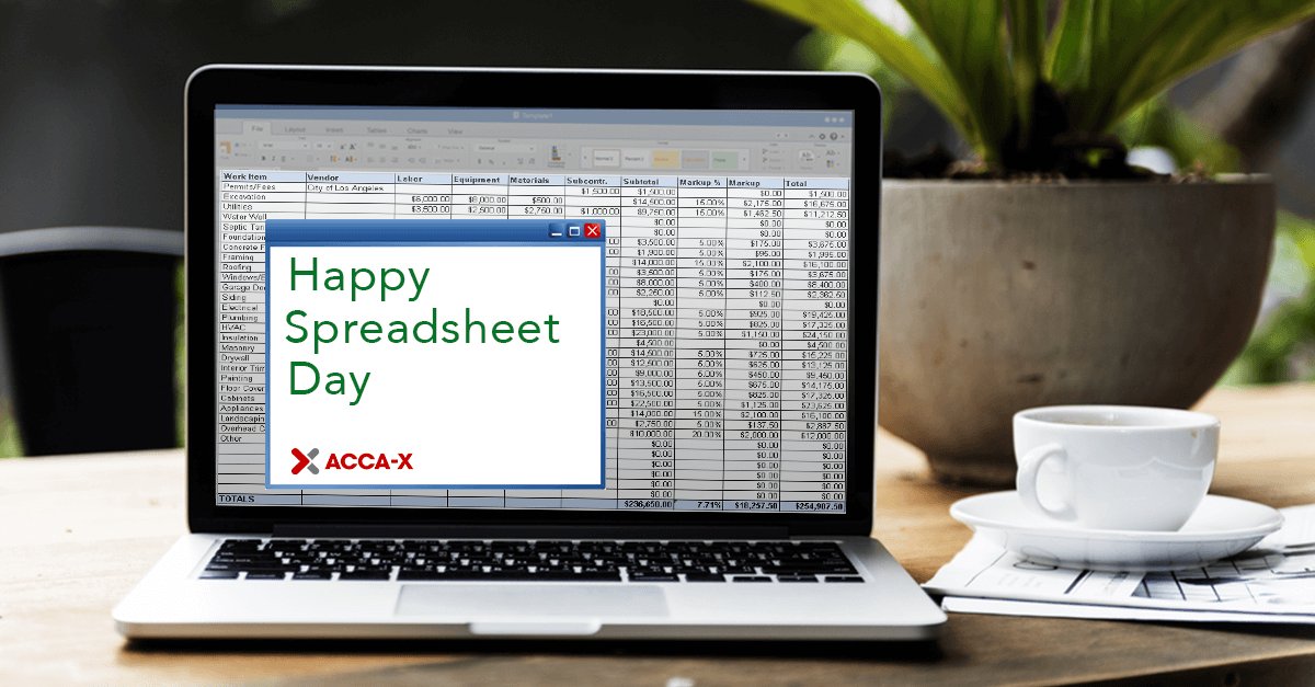 acca_x's tweet photo. It's international spreadsheet day today. #Spreadsheets #Accountants #excel https://t.co/vlejI2i2hz