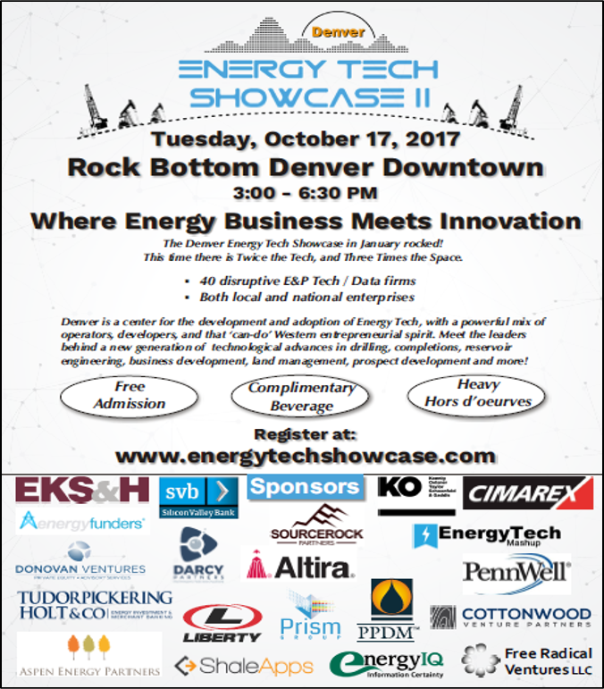 Join us tonight for Denver's Energy Tech Showcase! Sign up at energytechshowcase.com