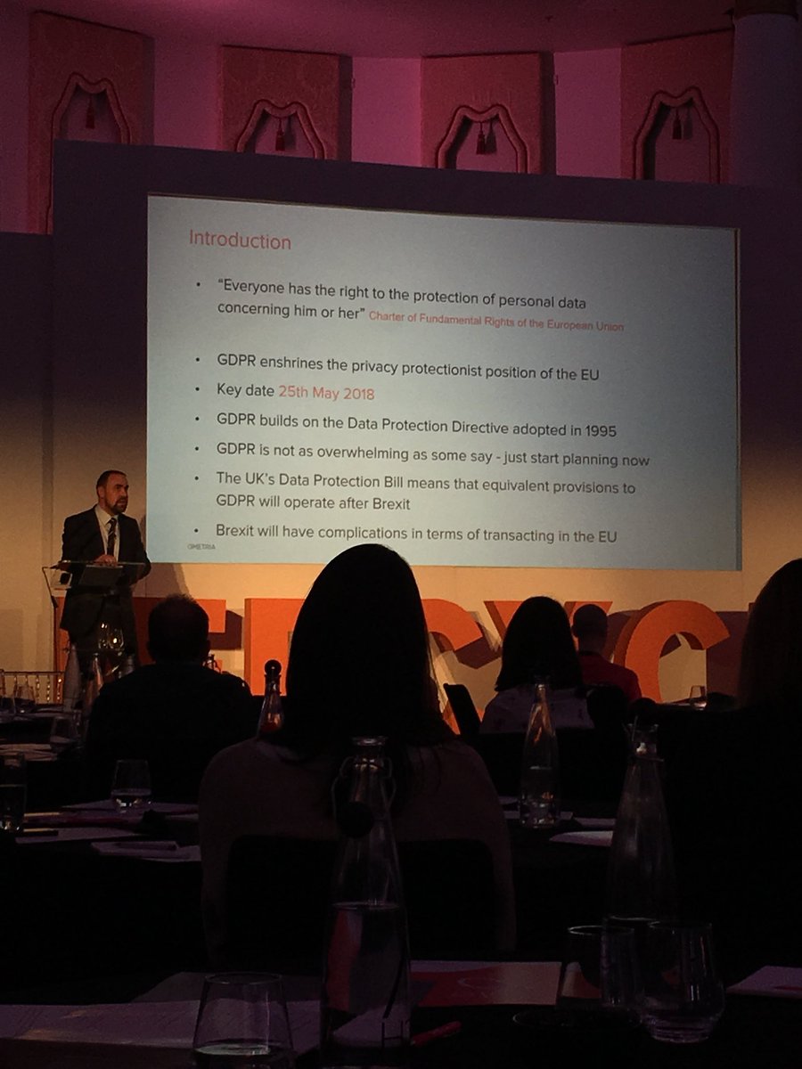 OmetriaData's tweet photo. Here’s our General Counsel &amp; Data Privacy Officer, Julian, deconstructing #GDPR at #Lifecycle17.  Interesting stuff - and very important https://t.co/VG1ypVAhnd