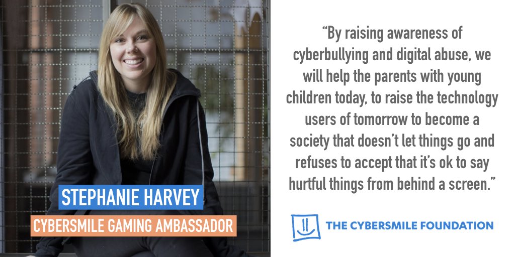 CybersmileHQ's tweet photo. Our Gaming Ambassador Stephanie Harvey reminding us why education around online abuse is so important! @missharvey https://t.co/jQkd02afxt