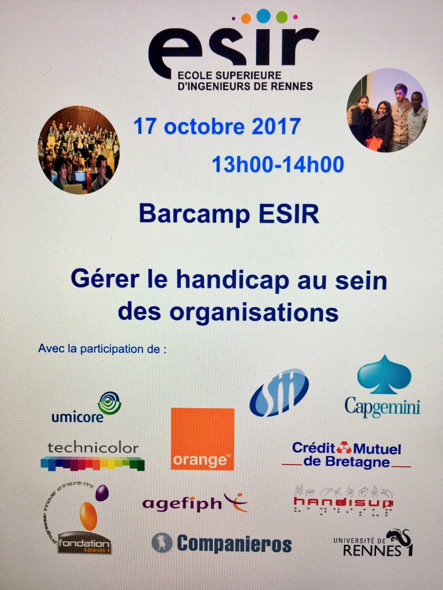 FondUnivRennes's tweet photo. RETOUR SUR succès de la campagne #Handimanager des #ingénieurs @ecoleESIR grâce à mobilisation membres @FondationR1! https://t.co/gVMr0P2vS1 https://t.co/0tb9NpEdaL