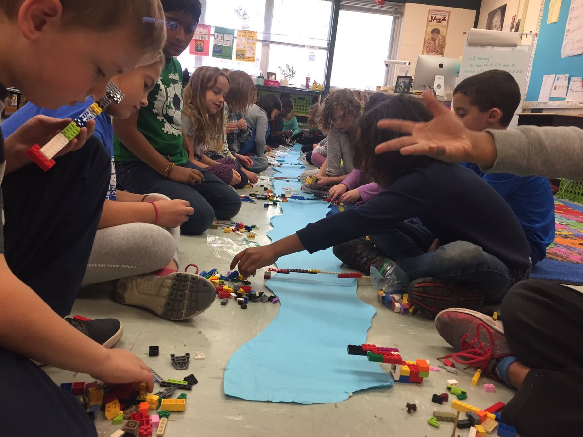 followschaefer's tweet photo. Building Lego bridges for our goats to cross safely over the river and trolls! #STEM @vwinokur https://t.co/O2RM9vw77A