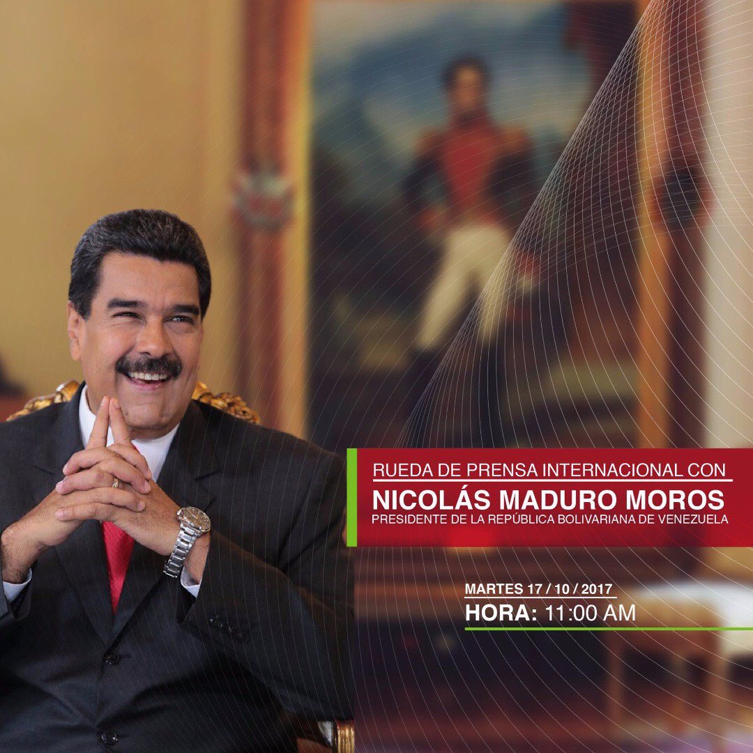 NMartinezVe's tweet photo. En breve el pdte @NicolasMaduro en rueda de prensa internacional ¡Todos pendientes de los anuncios que realizará! #VenezuelaHablaAlMundo https://t.co/Ep18biijQc