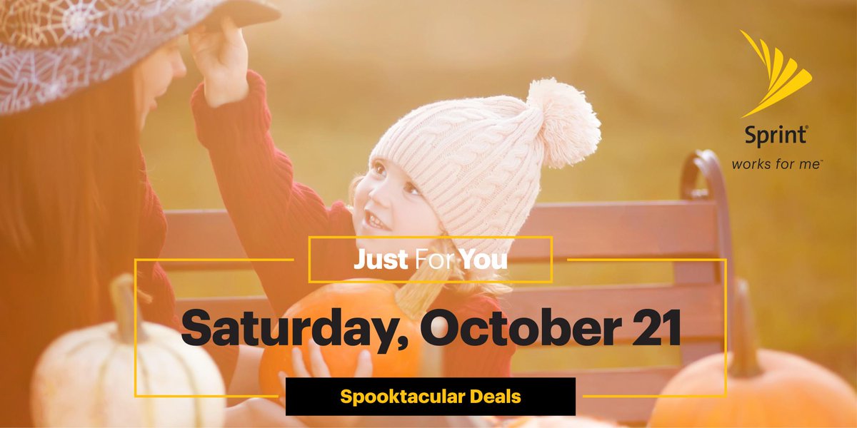 NewCastleSprint's tweet photo. Sprint has scary good deals for all our customers during our #JustForYou event on Saturday, 10/21! #WorksForMe https://t.co/XGDYrYd2We