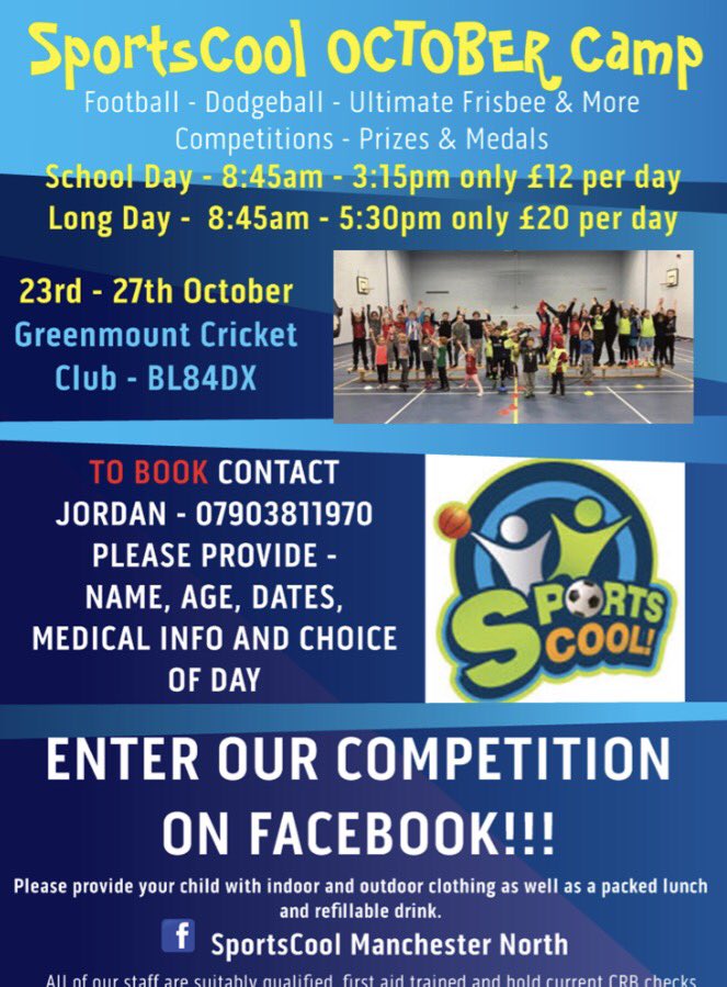 SportscoolM's tweet photo. October half term is coming https://t.co/yCCpo4wMl9
