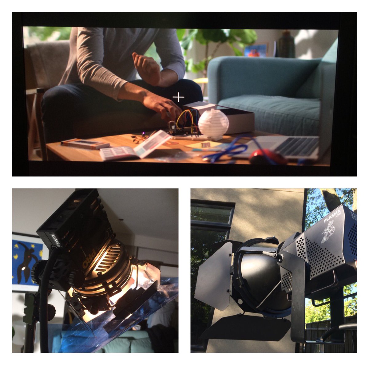 CheddarFuzz's tweet image. Lowel Pro w/half CTB, #Wasp1000 from @HiveLighting for sunlit BG, and a 4f 4bank from @kinoflo (3 bulb/high) for this lovely shot! #Gaffer