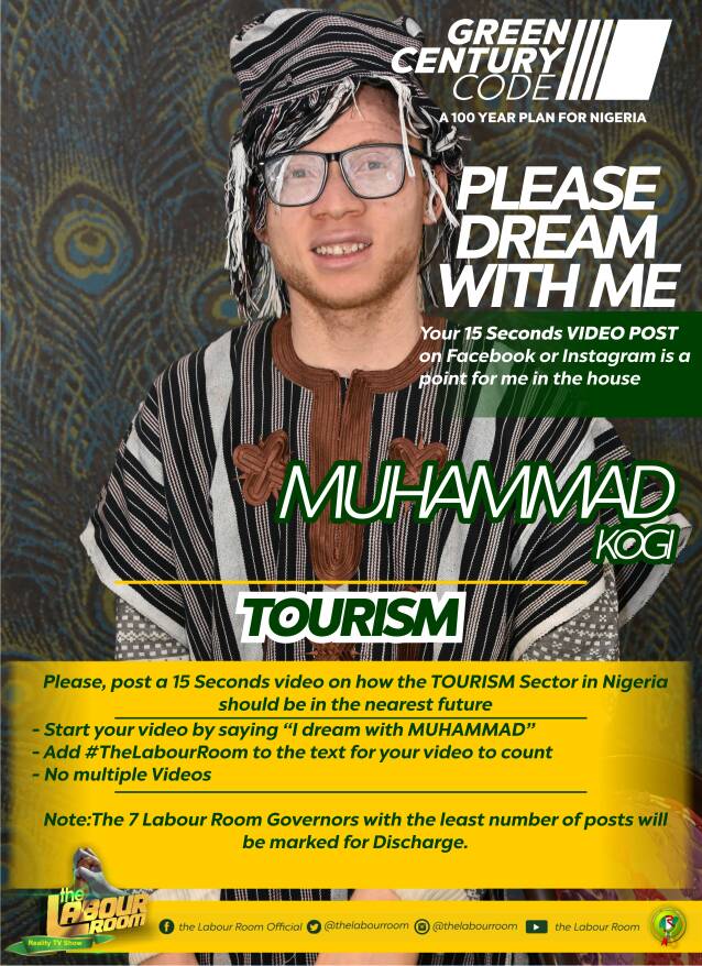 TheLabourRoomNG's tweet photo. Dream of The Tourism Sector with me. Post a 15secs Video on FB or IG. Follow instructions on flyer.
#TheLabourRoom #TheGreenCenturyCode https://t.co/Yi2AnHpjYO