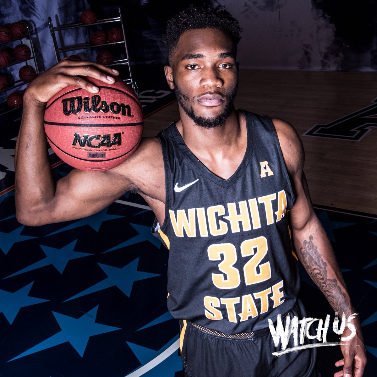 GoShockers's tweet photo. Hot take: Shockers showcasing their new road uniforms at Media Day in Philly. #watchus #addedpower https://t.co/n0Lea6o4SO