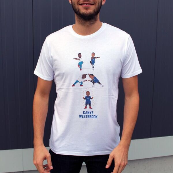 PunStoryShop's tweet photo. Nouveau T-shirt pour fêter le début de la saison NBA qui commence ce soir ! KANYE WESTBROOK ! 🔥🔥🔥Disponible ici : https://t.co/n8cz4l7aUU 😉 https://t.co/azcr3RETQE