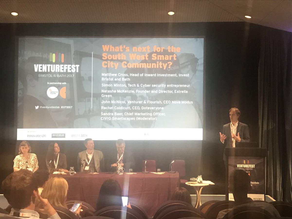 Listening to <a href="/matpatcross/">Matthew Cross</a> from <a href="/investbrisbath/">Invest Bristol & Bath</a> talking about how #Bristol can become the UK’s #SmartCity powerhouse #VFBB17