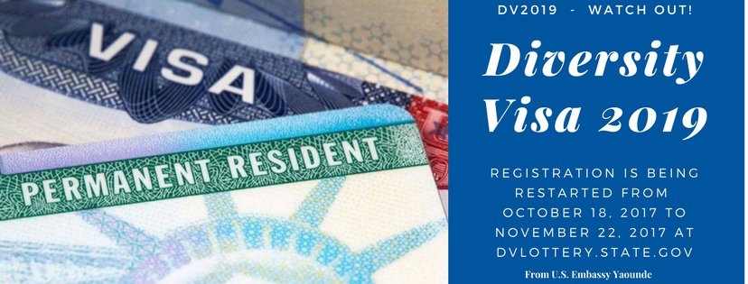 USEmbYaounde's tweet image. The registration period for #DV2019 is being re-started from Oct. 18 – Nov. 22. Individuals who applied btw Oct. 3-10 will need to reapply.