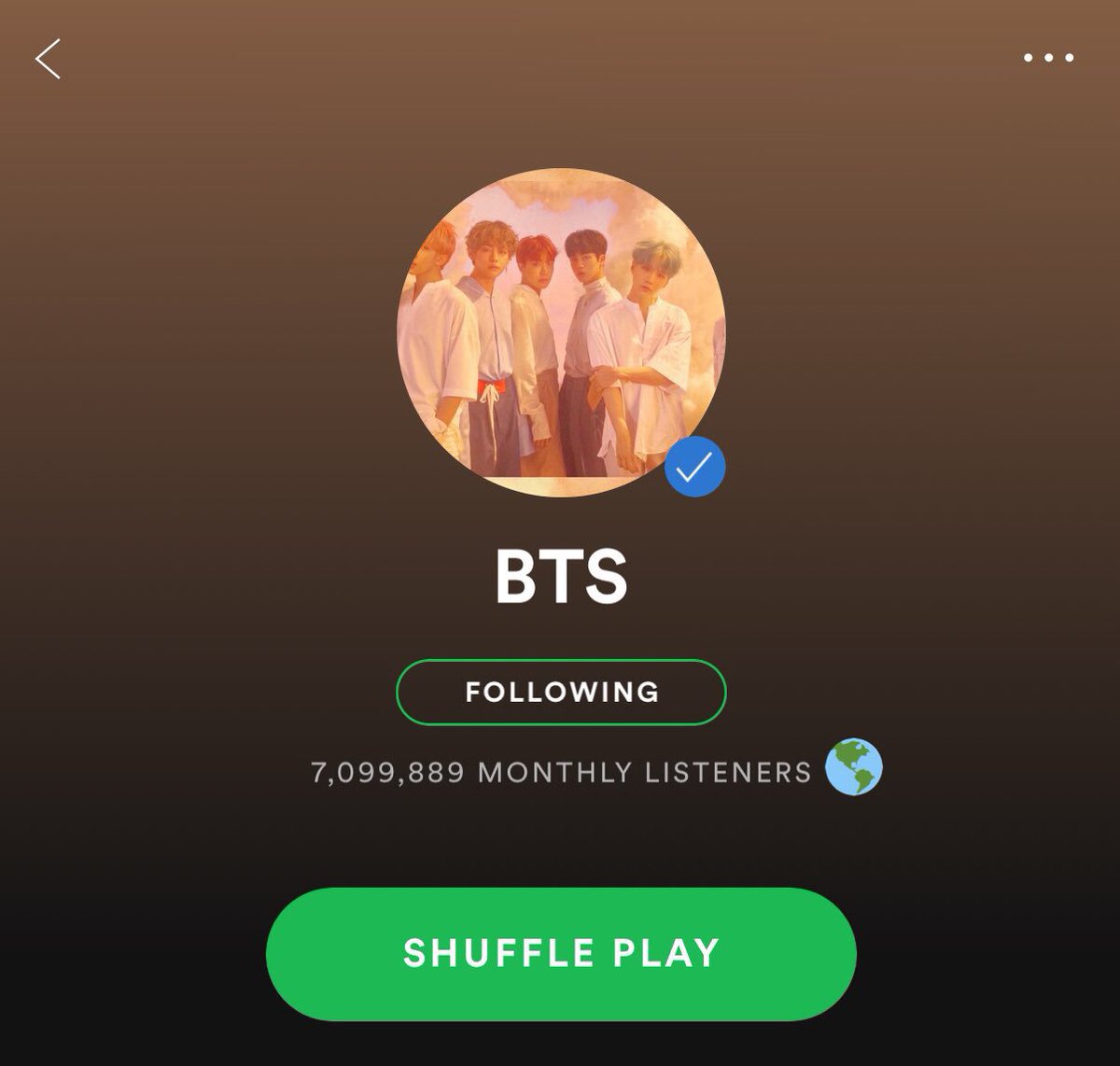btsanalytics's tweet photo. [!] @BTS_twt have become the first 🇰🇷 group to surpass 7 million+ monthly listeners on Spotify &amp; are 341st most streamed artist worldwide 🎊🌎 https://t.co/uMaX7Hbtux