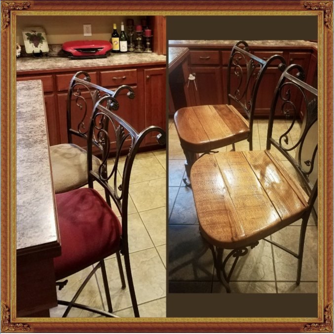 FloydRustic's tweet photo. We always love a good Before & After project! #floydrustic #beforeandafter #stools #barstools #rustic #reclaimedwood #history #floydvirginia https://t.co/JuCbPP9hB2