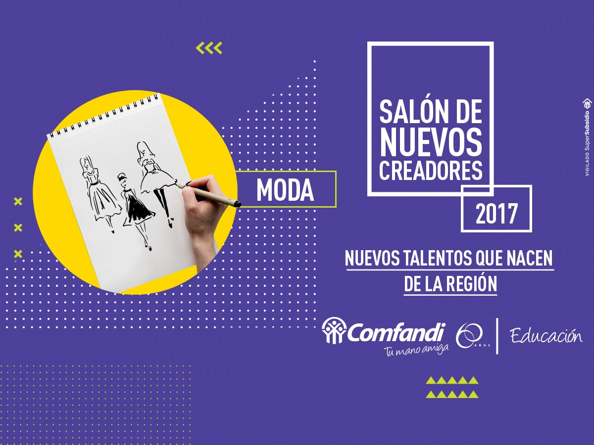 comfandi's tweet photo. ¡Conoce las propuestas de los estudiantes en el #SNC2017!
Disfruta la pasarela de modas este sábado en #CCCalima. https://t.co/FD3qYPSLsq https://t.co/8aB6T3QL8a