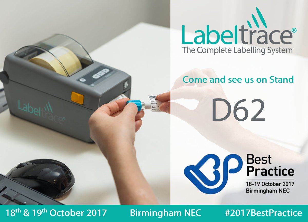labeltrace's tweet photo. We look forward to seeing you @BestPracticeUK #2017BestPractice Show at @thenec tomorrow. Visit stand D62 to see the latest #LabeltraceONE. https://t.co/GvjTLbEtvq