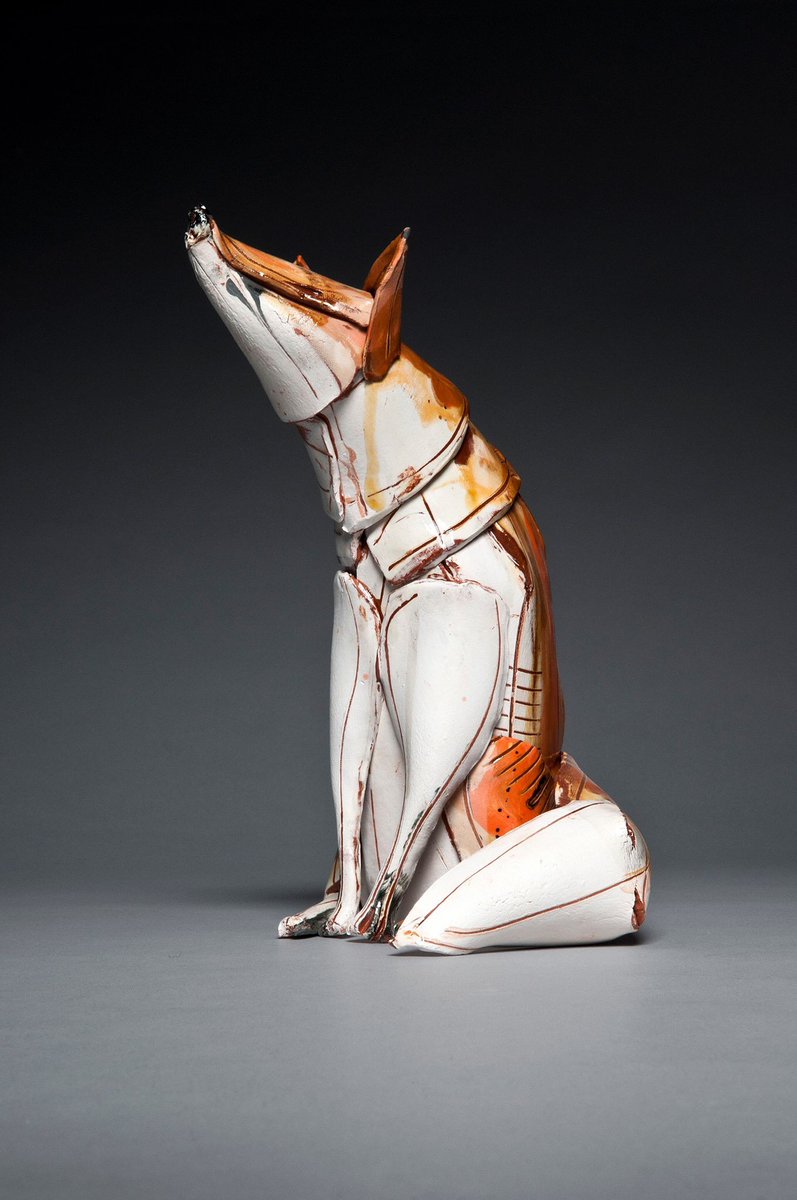 Mr Fox by Anna Mercedes Wear who will exhibit at #oxfordceramicsfair 28 &amp; 29 October. #pottery #ceramics 
oxfordceramicsfair.co.uk
