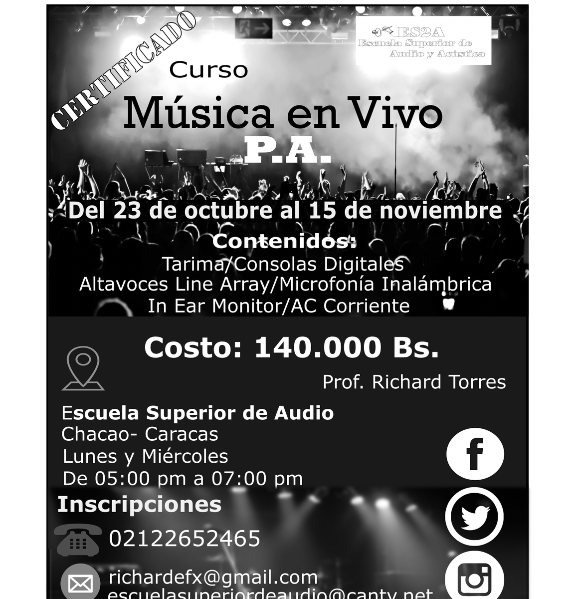 richardefx's tweet image. Sera el IV Taller de P.A en un año te invitamos actualizarte en #linearray #radiofrecuencia #driverack #consolasdigitales en @CursosExpodato