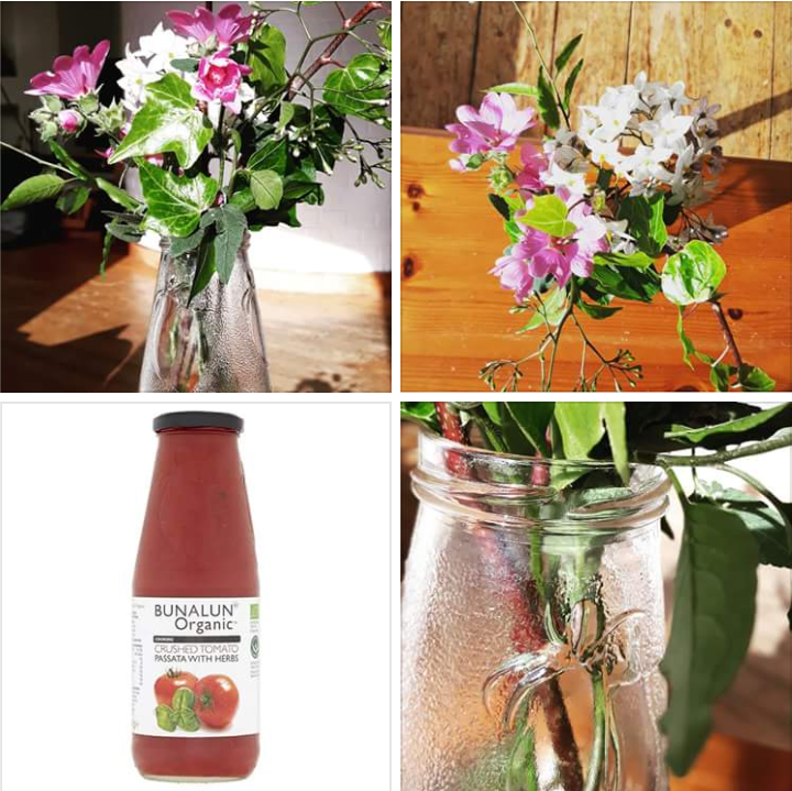 BunalunOrganic's tweet photo. Our Bunalun Organic Passata jars make the perfect vase! October is National Reuse Month... Reduce - Reuse - Recycle. https://t.co/Mus0hAqEOU