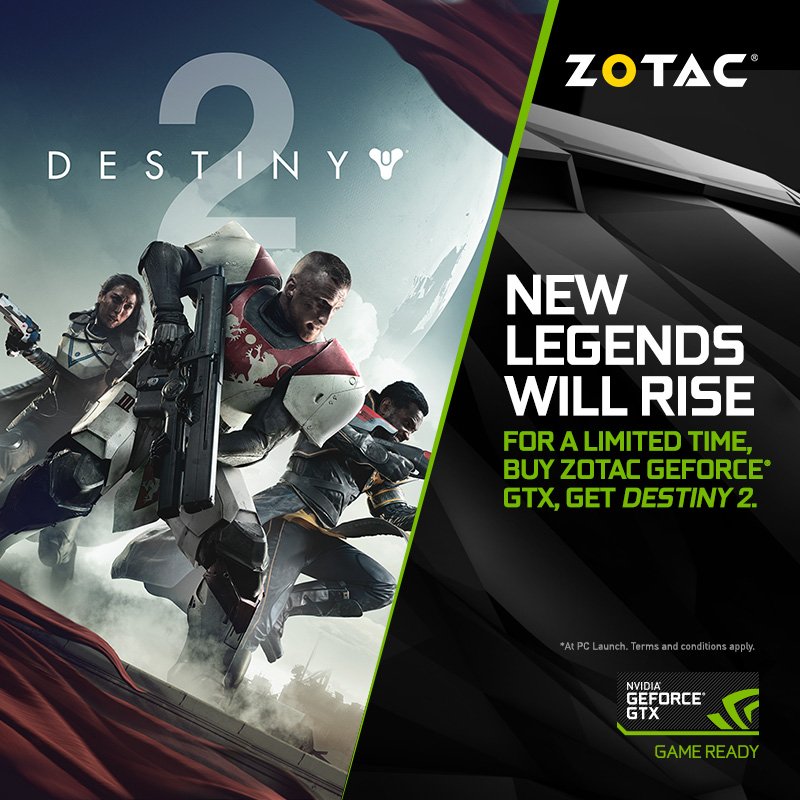 ZOTAC's tweet image. Will you be a Hunter, Titan, or Warlock in #Destiny2? Let us know and enter to win a ZOTAC GeForce GTX 1080 Mini!

bit.ly/DestGle