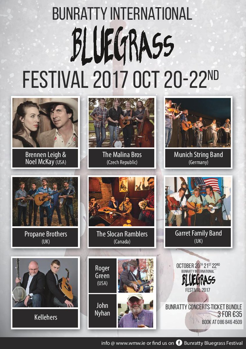 We would like to wish good luck and all the best to our friends at The Bunratty Bluegrass Festival - great line up.