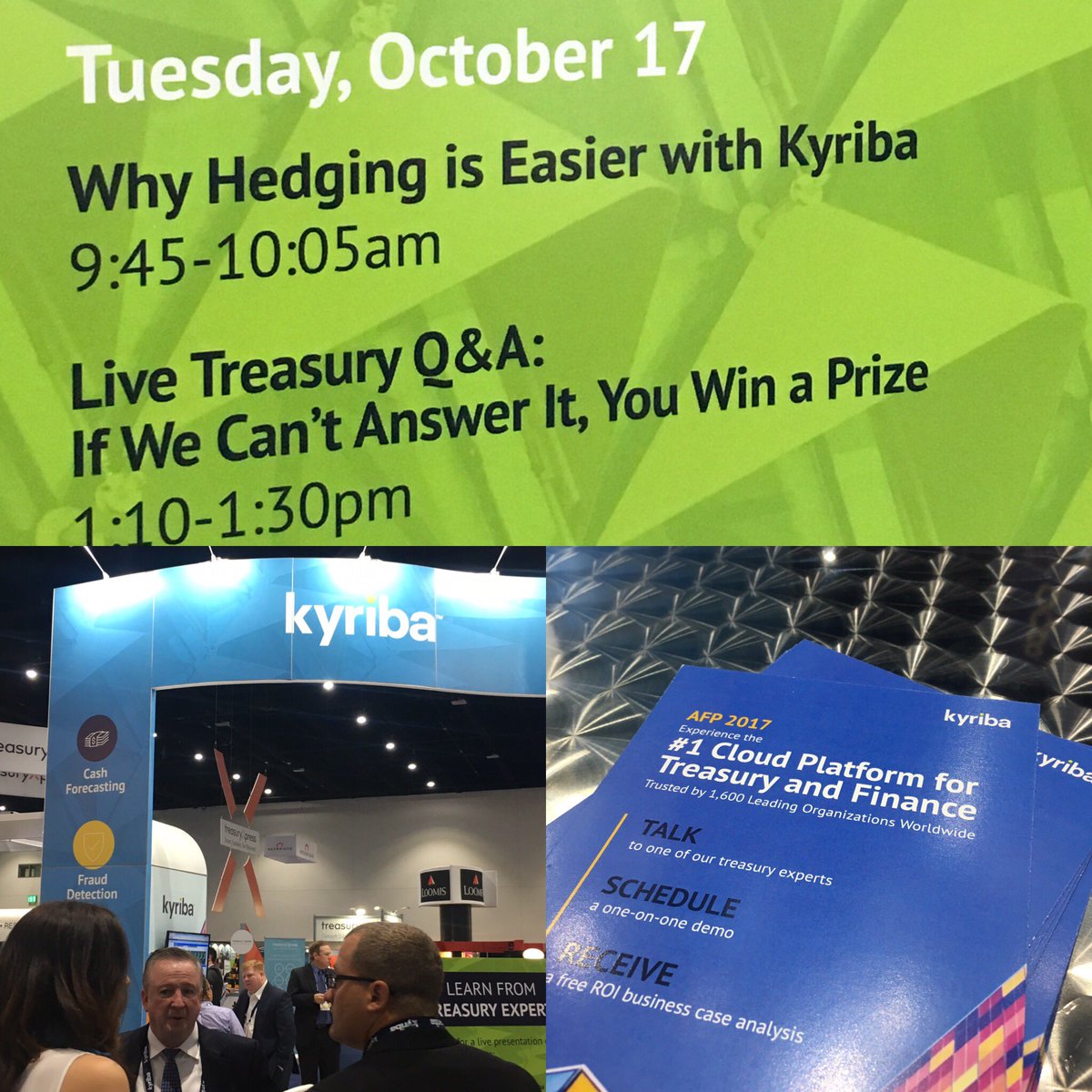 kyribacorp's tweet image. #AFP2017 - why hedging is easier with #Kyriba, find out more at booth 824