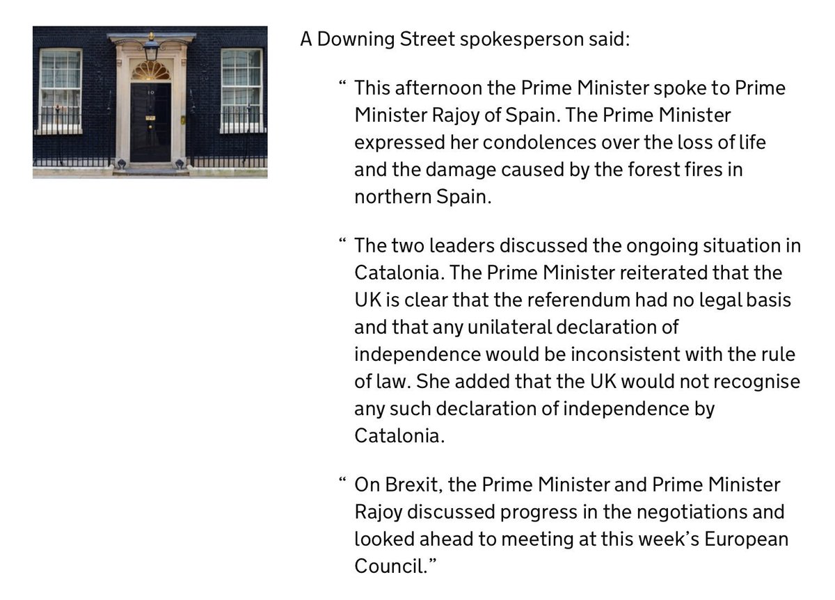 sergimulero's tweet photo. ÚLTIMA HORA Theresa May li diu a Mariano Rajoy que el Regne Unit no reconeixeria una declaració unilateral d’independència de Catalunya https://t.co/Y3vkahwq3c