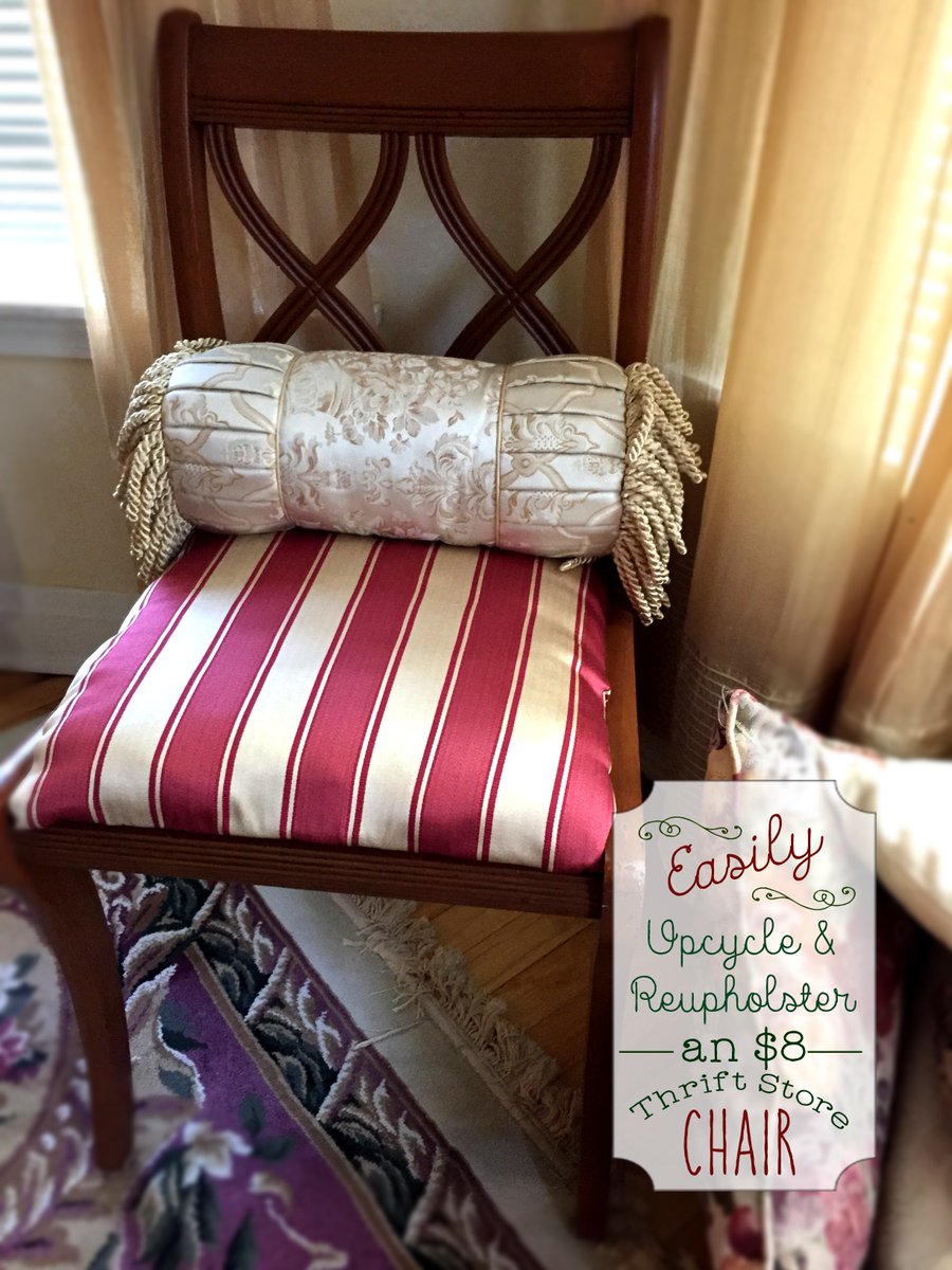 UrbanDomsticDva's tweet photo. Easily Up-cycle & Reupholster $8 Thrifted Chair (w/VIDEO) #shabbychic #reupholstery #thifted #chair #decor https://t.co/m0U6Iuuhti https://t.co/jnWvYOxtvf