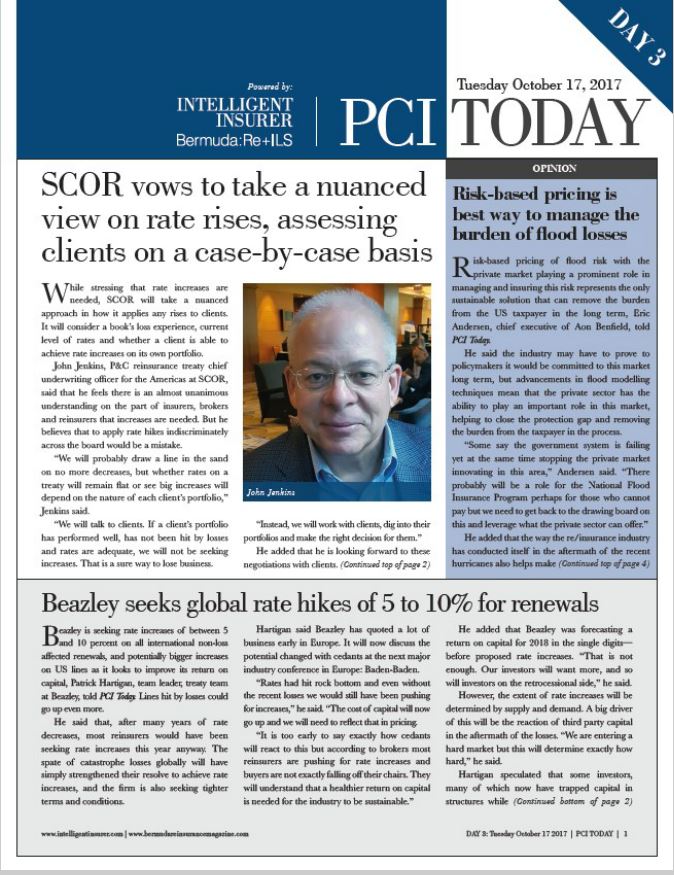 intelligentins's tweet photo. Now available: PCI Today: Day Three featuring latest re/insurance news from #PCIAM17 https://t.co/vMfQd9p0I7 @PCIAA #insurance #Chicago https://t.co/aNUXtQbODy