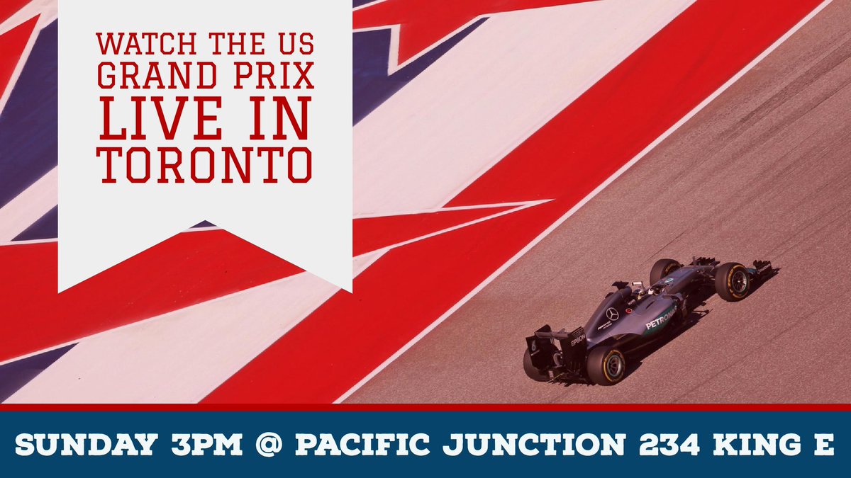 FlatOutFever's tweet photo. Hey #TORONTO: come watch the #USGP #F1 race LIVE #Sunday 3pm at @pacjunkhotel (next to Betty's)
pre-show at 1:30pm 
https://t.co/edu8b4OjjH https://t.co/HFSQdnHfIa