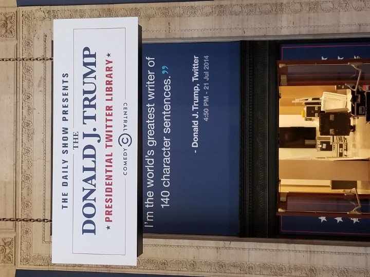 unspeedyclaxton's tweet photo. @Trevornoah and @thedailyshow bringing the LOL to Union Station this weekend 
 #trumptwitterlibrary https://t.co/6FXAdXFW0h
