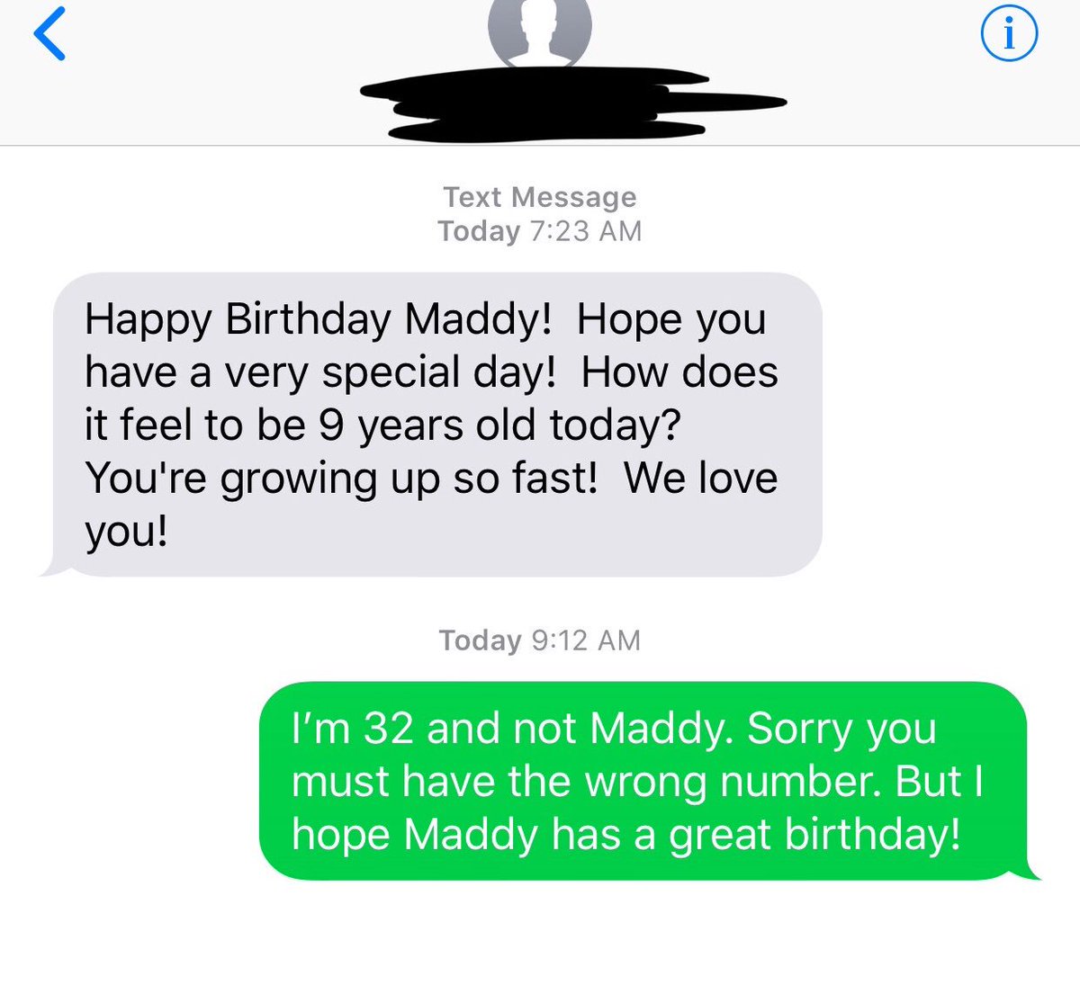 ltsBrittanyBtch's tweet photo. My first #wrongnumbertext hopefully she found Maddy. But why does an 8 (now 9) year old have a cell phone? Lol https://t.co/ZZxuqx5gXX