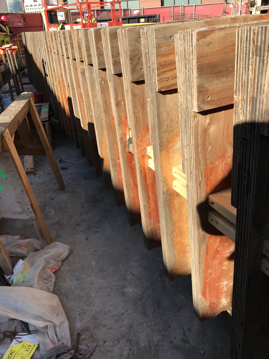 RODEArchitects's tweet image. #shapingboston one form at a time. scenes from the site today...2-story tall formwork for concrete columns. #southboston
